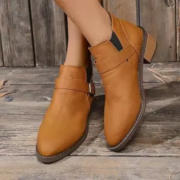 Женские ботильоны, осенние ботинки на квадратном каблуке, сексуальные женские туфли на высоком каблуке 2024 года, модные зимние ботинки 36 жёлтый