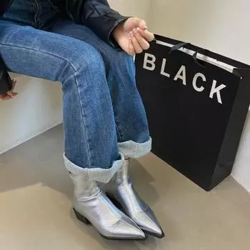 Женские ботильоны с острым носком, модные утягивающие короткие ботильоны на толстом каблуке, осенне-зимняя женская обувь из мягкой кожи 35 бежевый