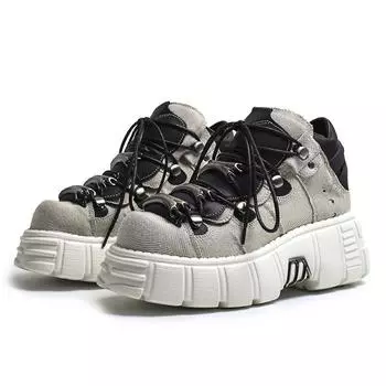 Женские ботильоны в стиле панк, модные повседневные новые рок-женские массивные туфли, мотоциклетные ботинки с металлическими украшениями, женская обувь на платформе 35 абрикосовый