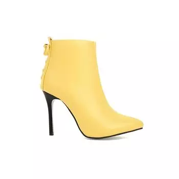 Женские ботильоны желтого и черного цвета на высоком каблуке, большой размер 48 34 чёрный