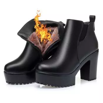 Женские ботильоны, женские классические ботинки из натуральной кожи на высоком каблуке, модные женские туфли для банкета, голые сапоги 35