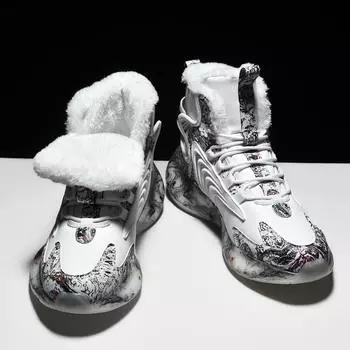 Женские ботинки 2024 года Новые зимние тапочки Теплые мужские туфли Водонепроницаемые нескользящие плюшевые кроссовки Мужские теннисные туфли Ботинки Кроссовки Зимние 35