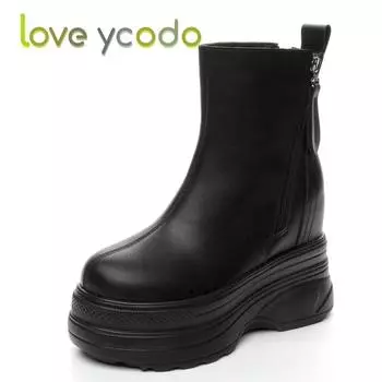 Женские ботинки-бустеры из натуральной кожи, женские удобные и дышащие повседневные кожаные ботинки 40 чёрный