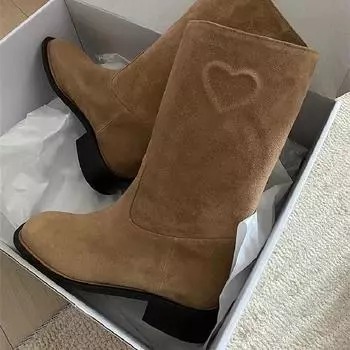 Женские ботинки «Челси» Ботильоны из матовой кожи Высокие ботинки Модные ботинки с круглым носком Мягкие женские кожаные ботильоны Мотоциклетные ботинки 35