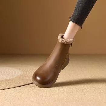 Женские ботинки челси из натуральной кожи — удобные, с бархатной подкладкой для осени/зимы 2023 г. 36 хаки