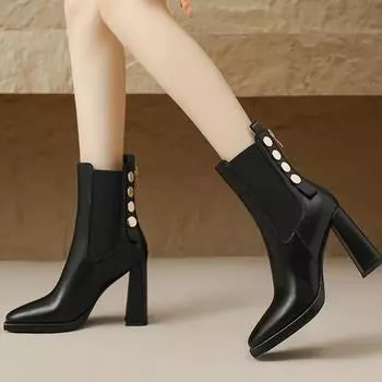 Женские ботинки челси по щиколотку, модные дизайнерские туфли для ходьбы, зимние туфли-лодочки с квадратным носком, брендовое платье Zapatillas, женские 35