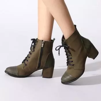 Женские ботинки цвета хаки Сапоги и ботильоны