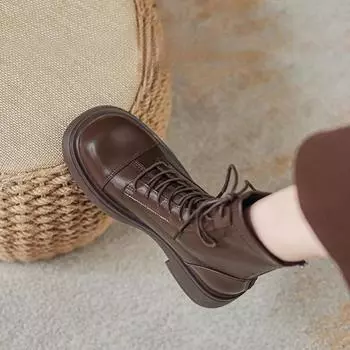 Женские ботинки Martin на толстой подошве 2024 года, новые осенние жареные уличные короткие ботинки коричневого цвета, тонкие эластичные ботинки Maillard, одинарные ботинки 35