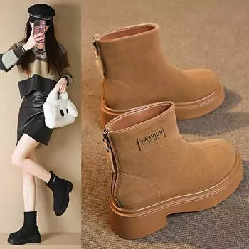 Женские ботинки Martin на толстой подошве 2024: Новые короткие мотоциклетные ботинки в британском стиле для осени/зимы, корейский тренд 49