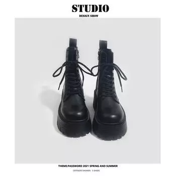 Женские ботинки Martin на толстой подошве, увеличивающие рост - натуральная кожа в британском стиле, коллекция весна/осень 2024 г. 39