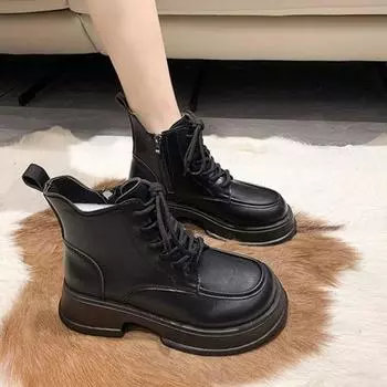 Женские ботинки Martin в британском стиле с толстой подошвой, новые, на осень и зиму 2025 года, универсальные, короткие, рыцарские ботинки 35