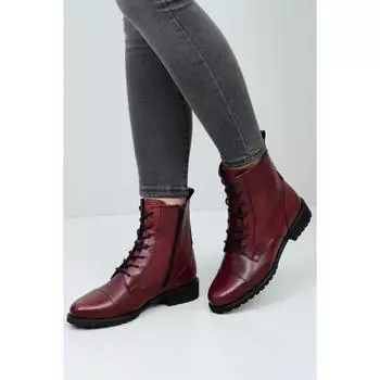 Женские ботинки на каблуке из натуральной кожи с резиновой подошвой 36 чёрный