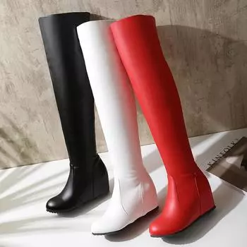 Женские ботинки на каблуке с уклоном, новые однотонные повседневные ботинки большого размера на осень и зиму 35 чёрный