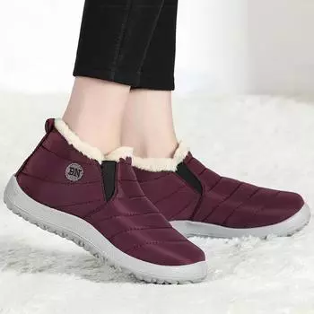 Женские ботинки на меху Ботильоны для зимней обуви Женские водонепроницаемые зимние ботинки Зимние ботинки женские короткие ботинки женские ботинки черные красные 35