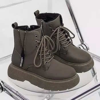 Женские ботинки на платформе 8s Boot Осень-зима Высокие ботинки для улицы Мягкие ботильоны Женские толстые ковбойские ботинки Женская обувь 35 белый