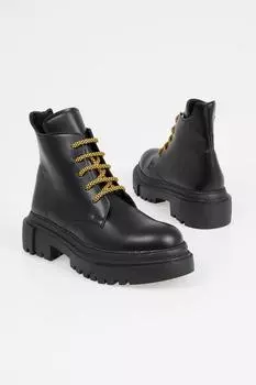 Женские ботинки на шнуровке, зимняя обувь на толстой удобной подошве на молнии