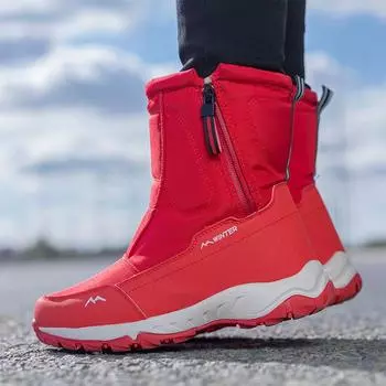 Женские ботинки, нескользящие водонепроницаемые зимние ботильоны на платформе, зимняя женская обувь на толстом меху, Botas Mujer Plus, бархатные согревающие повседневные кроссовки 36 чёрный