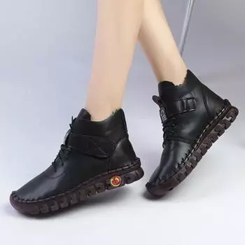 Женские ботинки, новые ботинки с перекрестными шнурками, женская модная короткая плюшевая повседневная обувь, женская горячая распродажа, круглые носки, сохраняющие тепло, ботильоны 35