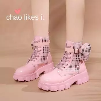 Женские ботинки, новые, мотоциклетные, ботильоны, танкетка, женские, на шнуровке, на платформе, белые, черные, кожаные, оксфорды 35 чёрный