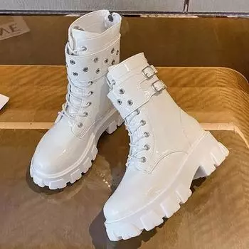 Женские ботинки, новые зимние модные ботинки до середины икры на платформе и молнии, женская непромокаемая обувь с круглым носком, женские Zapatos De Mujer 35