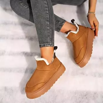 Женские ботинки, новые зимние высокие ботинки для снега, женские утолщенные плюшевые теплые простые и универсальные удобные хлопковые туфли для женщин 36