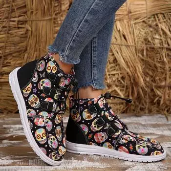 Женские ботинки осень 2024 новые туфли на шнуровке на плоской подошве с высоким верхом для женщин повседневные уличные модные повседневные ботинки женские Zapatos De Mujer 36 бежевый