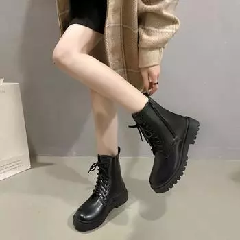 Женские ботинки осень-зима новые модные классические короткие ботинки с молнией по бокам, ботильоны, рабочая одежда, ботинки женские размеры 35-42 35