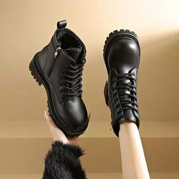 Женские ботинки осень-зима новые модные классические короткие ботинки красивые ботильоны рабочая одежда обувь Botas Mujer 35