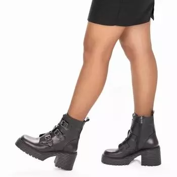 Женские ботинки повседневного дизайна из натуральной кожи на толстой подошве на каблуке 8 см