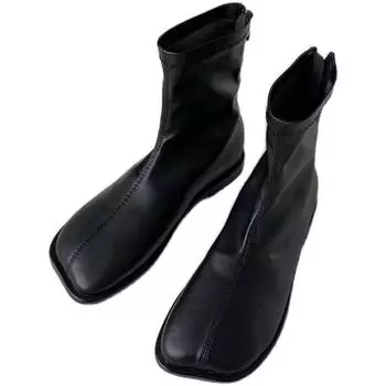 Женские ботинки Rock Shoes, осенние ботинки на плоской подошве, на молнии, женские, женские, кожаные, резиновые, с низким квадратным носком, Rome Basic Sol 39