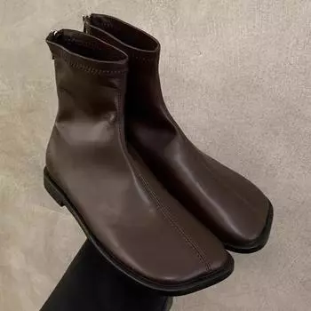 Женские ботинки, роскошные повседневные туфли из искусственной кожи для женщин, тренд 2024 года, удобные мокасины, короткие уличные осенние ботинки 35 чёрный