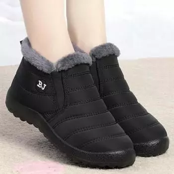 Женские ботинки Slip On зимняя обувь для женщин водонепроницаемые ботильоны зимние ботинки женские снег 2024 черные Femininas 37 чёрный