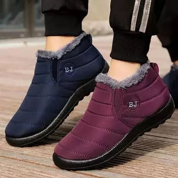 Женские ботинки Snow Fur Женская обувь Platform Slip on New Shoes Женские ботильоны Водонепроницаемые плоские ботинки Botas Mujer Зимние ботинки женские 35