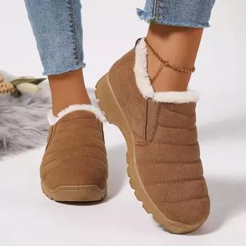 Женские ботинки унисекс зимние водонепроницаемые уличные зимние ботинки женские повседневные плюшевые удобные туфли для женщин Botas De Mujer 36 чёрный