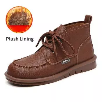 Женские ботинки Весенние удобные ботильоны Водонепроницаемые толстые подошвы Утепленные теплые женские туфли Повседневные ботинки на платформе 41 темно-коричневого