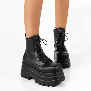 Женские ботинки в новом готическом стиле, массивные ботильоны на платформе, женские, большого размера, сексуальные, элегантные, удобные, женские, ботинки на платформе 36 чёрный