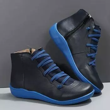 Женские ботинки в стиле ретро, однотонные ботильоны на шнуровке в стиле ретро, женские повседневные короткие ботинки, весенне-осенние ботинки 35 коричневый