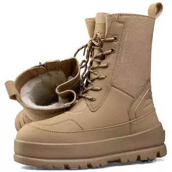 Женские ботинки Зимние ботинки средней высоты Теплые водонепроницаемые ботинки на платформе из хлопка Ботинки Martin 36 коричневый