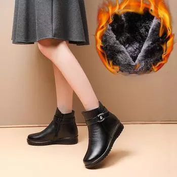 Женские ботинки Зимние сапоги Нескользящие ботильоны Женские ботинки Обувь Сапоги на плоской подошве Сапоги для мам 42 коричневый