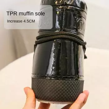 Женские ботинки зимние теплые плюшевые хлопковые подбитые ботинки с толстой подошвой водонепроницаемые пуховые зимние ботинки женские нескользящие ботильоны на платформе 34 35 черный белый