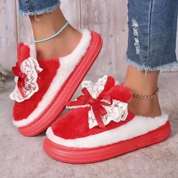 Женские ботинки зимние теплые плюшевые зимние ботинки женские мягкие удобные нескользящие ботинки для отдыха на открытом воздухе пушистые хлопковые ботинки Botas De Mujer 36-37 чёрный