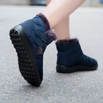 Женские ботинки, зимняя обувь, женские теплые зимние ботинки, ботильоны для женской зимней обуви, плюшевые ботинки, непромокаемые ботинки 35 чёрный