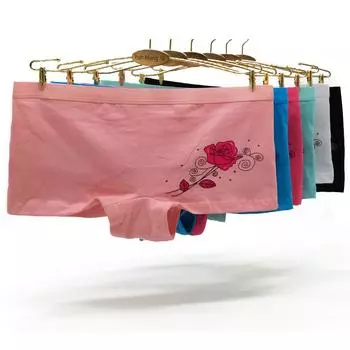 Женские боксеры, хлопковые трусы, нижнее белье, трусы с цветочным принтом, с низкой талией, женские трусики для девочек, 6 шт./компл. M