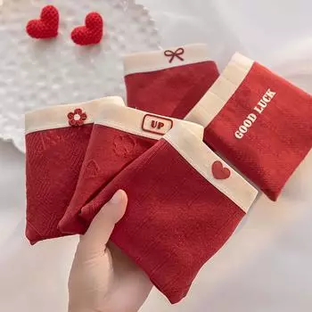 Женские боксеры, мягкое сексуальное дышащее модное нижнее белье, влагоотводящее нижнее белье XL красный