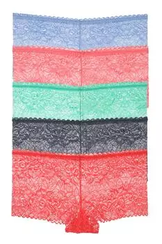 Женские боксеры/шорты, набор из 5 шт., полностью кружевные