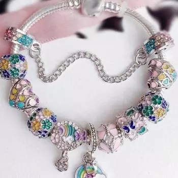 Женские браслеты с бусинами «Радуга любви» и кристаллами в виде змеиной цепочки, браслеты-подвески, женские украшения, Новое поступление 2021 года 18cm