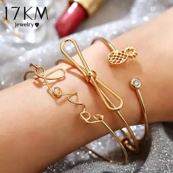Женские браслеты с надписью «Ананас и бабочка», модные очаровательные многослойные браслеты с кристаллами, ювелирные изделия «сделай сам»