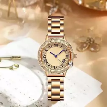 Женские бриллиантовые часы с высокой стоимостью, роскошные, в стиле ретро, элегантные, с воздушным шаром, для вечеринки One Size золотой