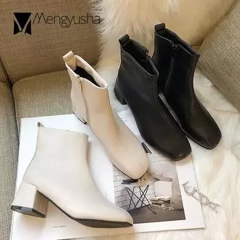 Женские британские сапоги для верховой езды на молнии с застежкой-молнией, ... 5 бежевый