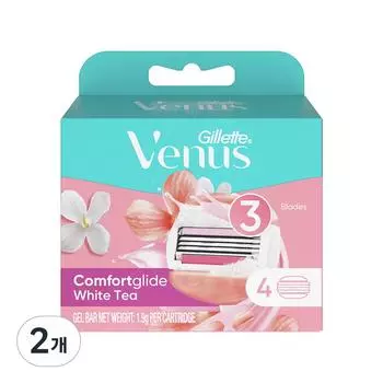 Женские бритвенные лезвия Venus Comfort Glide White Tee, упаковка из 4 шт., 2 шт.